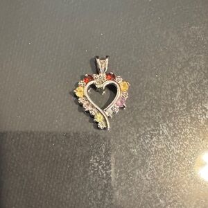 DIAMOND NOT CUBIC ZIRCONIA Chateau D'argent 925 Sterling Silver Heart Pendant